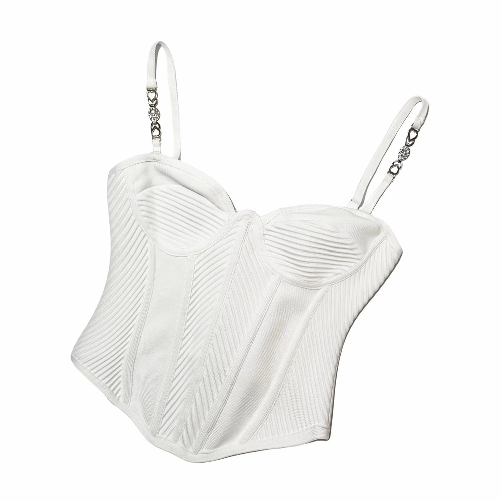 FASHION NOVA White Corset Crop Top